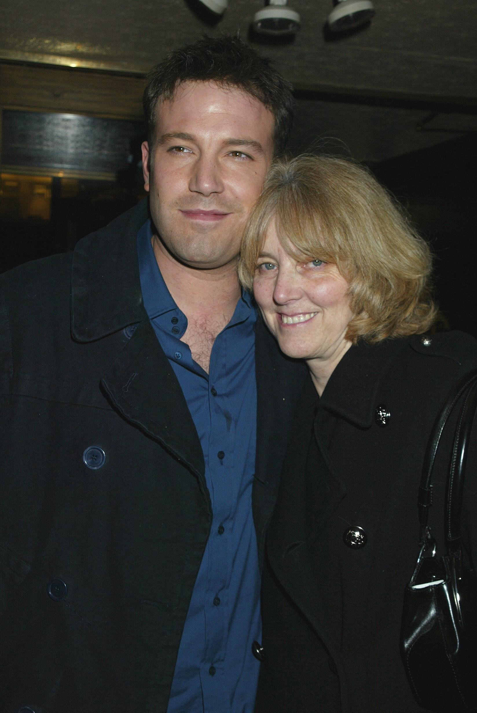Ben Affleck and his mom, Chris Affleck, during the Miramax Premiere of "Jersey Girl" at Ziegfeld Theater & Hard Rock Cafe on March 9, 2004, in New York City. | Source: Getty Images