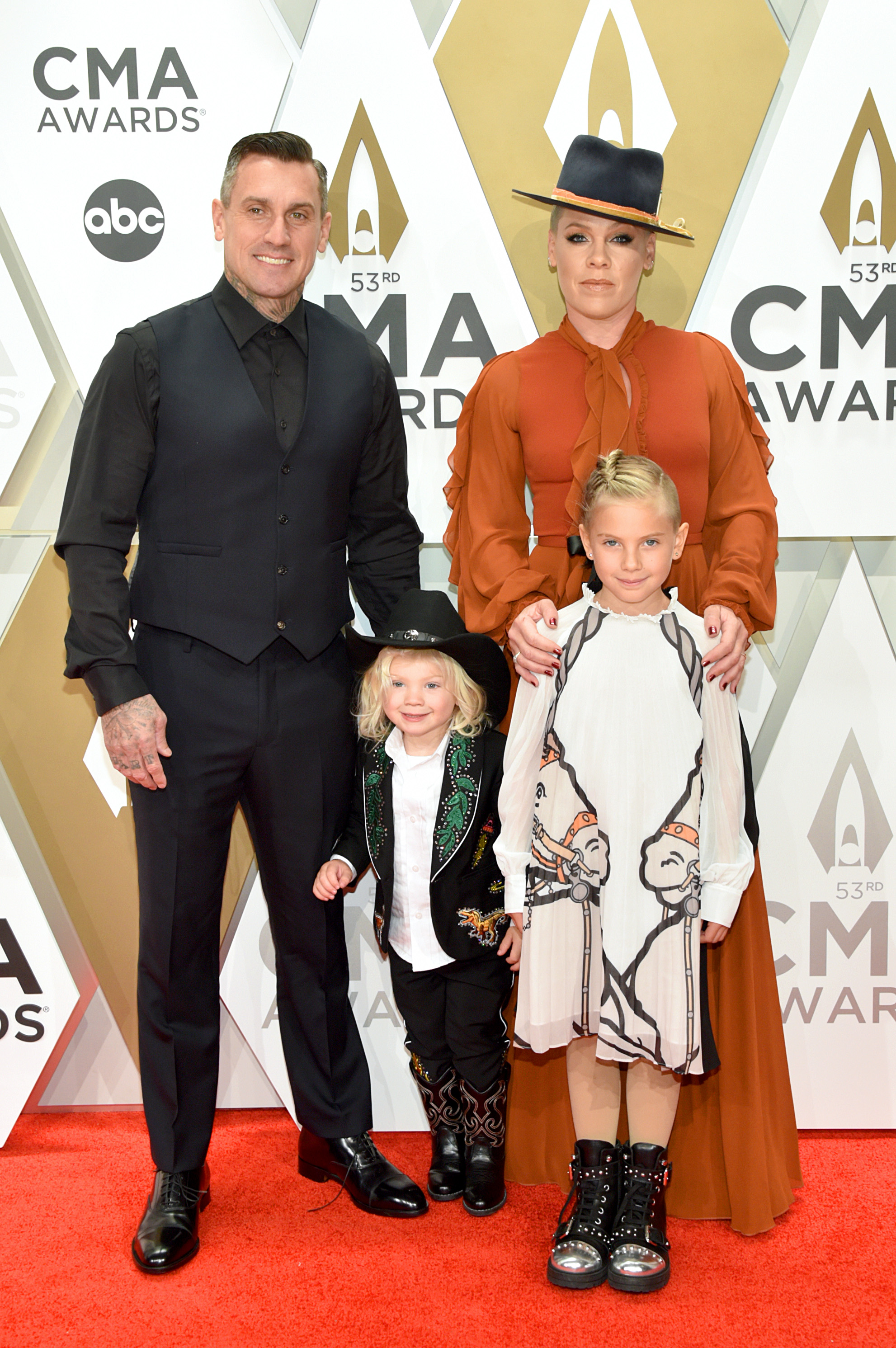 The Hart family made a stylish appearance at the CMA Awards in Nashville, with Jameson joining his parents and older sister on the red carpet. Dressed in a cowboy hat and embroidered jacket, the young boy stole some of the spotlight while standing beside Willow, who was beginning to look more grown up with each public appearance.