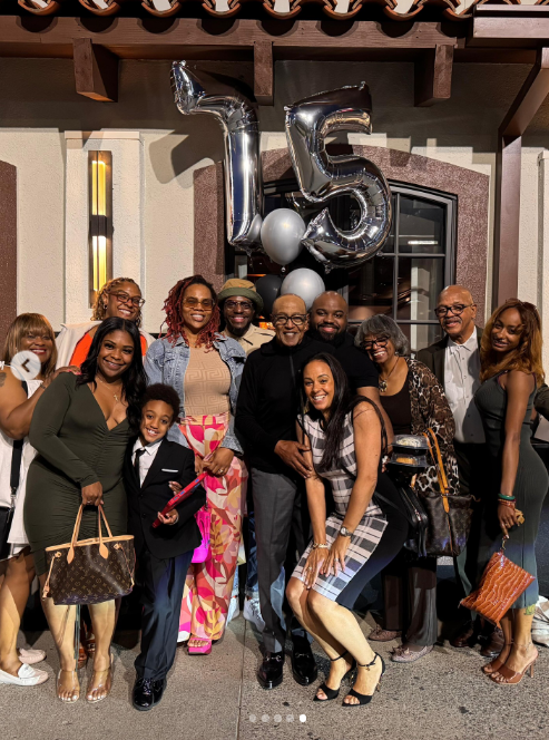 The happy family celebrated Peabo Bryson's milestone 75th birthday alongside their extended inner circle. On this occasion, he, Tanya Boniface, and Robert Bryson posed with their loved ones for a picture shared to social media on April 13, 2026 | Source: Instagram/tanyabryson411