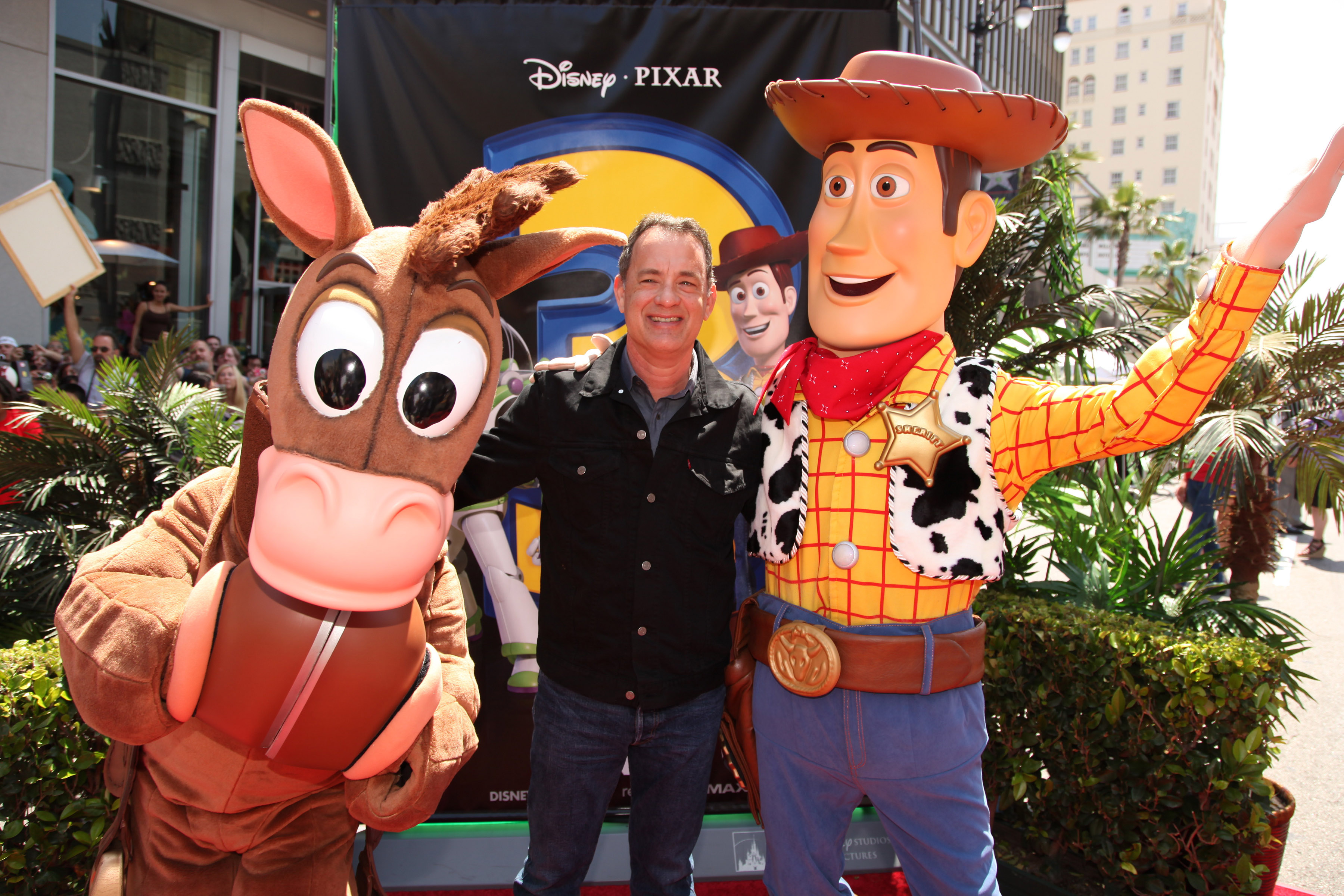 Bullseye, Tom Hanks and Woody at the World Premiere of Disney/Pixar's "Toy Story 3" on June 13, 2010 at the El Capitan Theatre in Hollywood, California. | Source: Getty Images