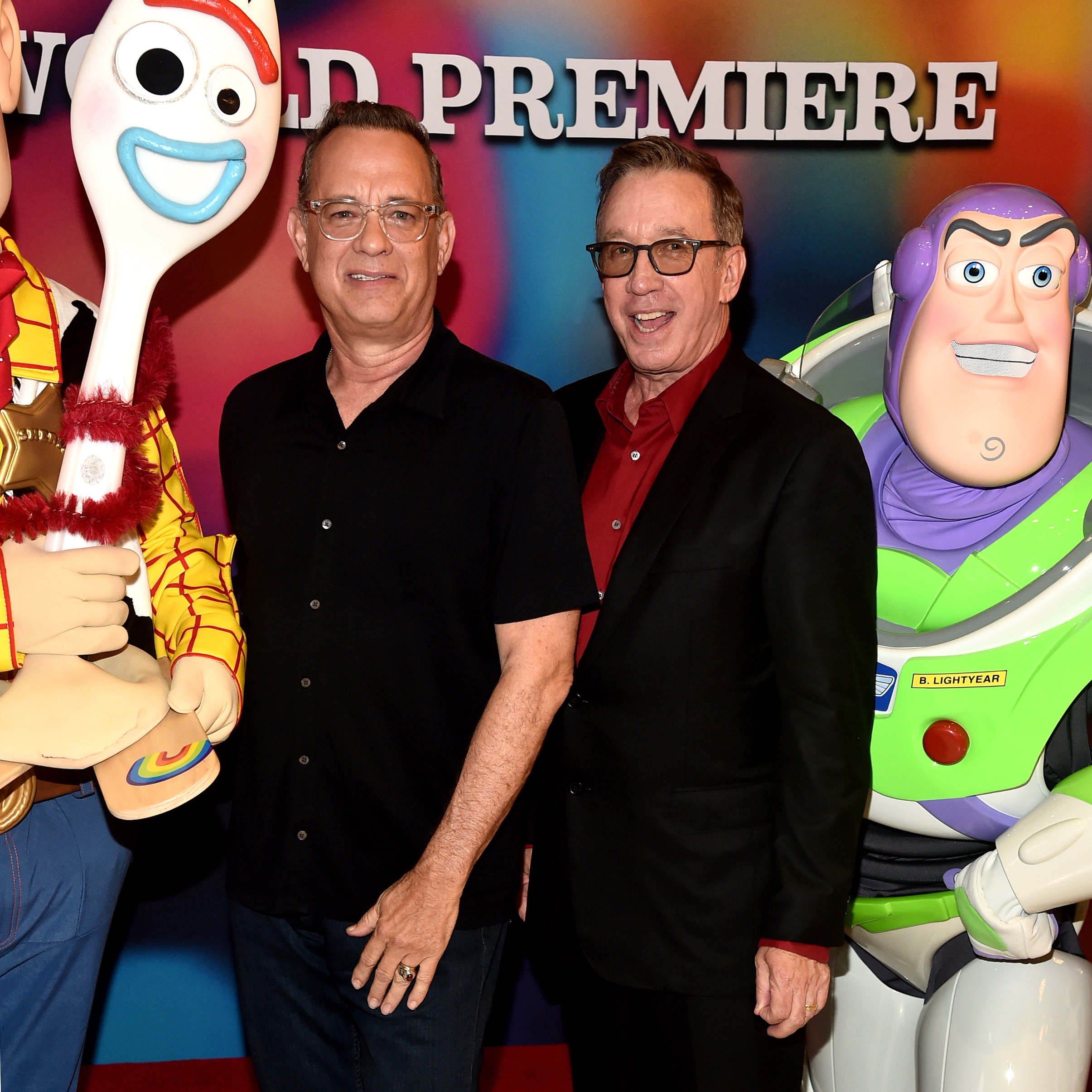 Tom Hanks and Tim Allen attend the world premiere of Disney and Pixar's "Toy Story 4" at the El Capitan Theatre on June 11, 2019 in Hollywood, California. | Source: Getty Images