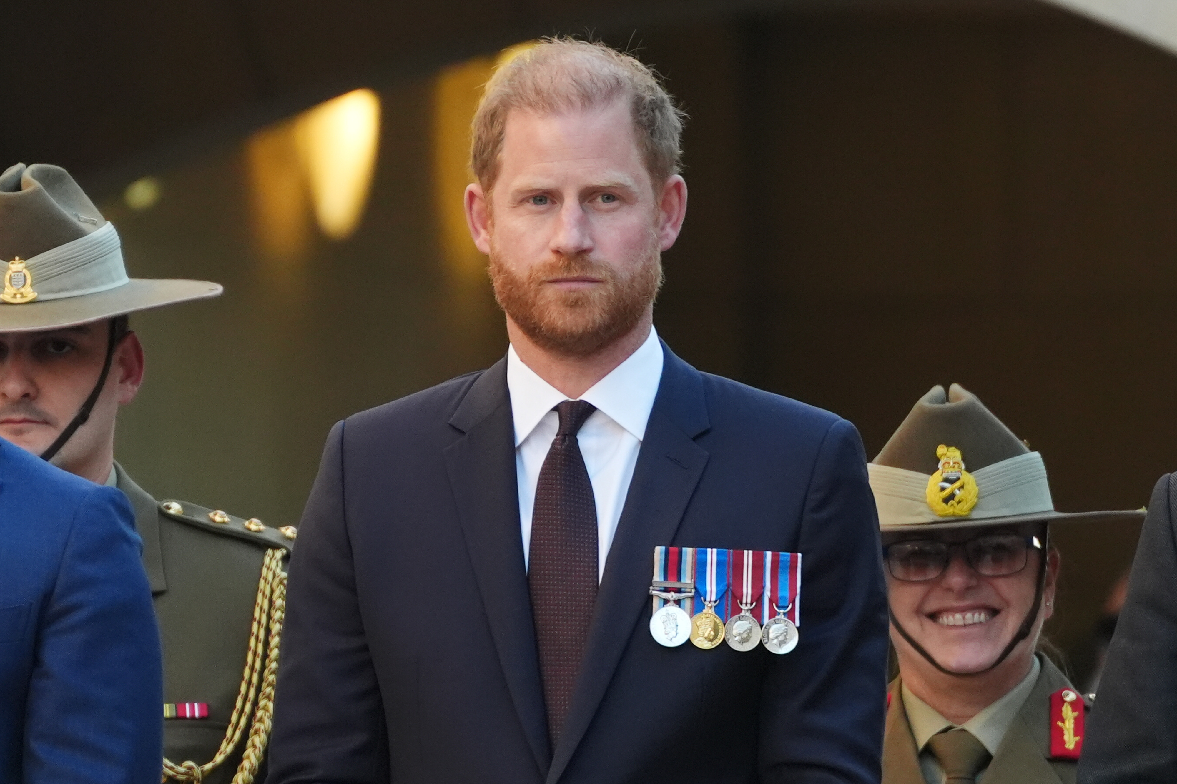Prince Harry, Duke of Sussex during the Last Post Ceremony at the Australian War Memorial on April 15, 2026 in Canberra, Australia. | Source: Getty Images