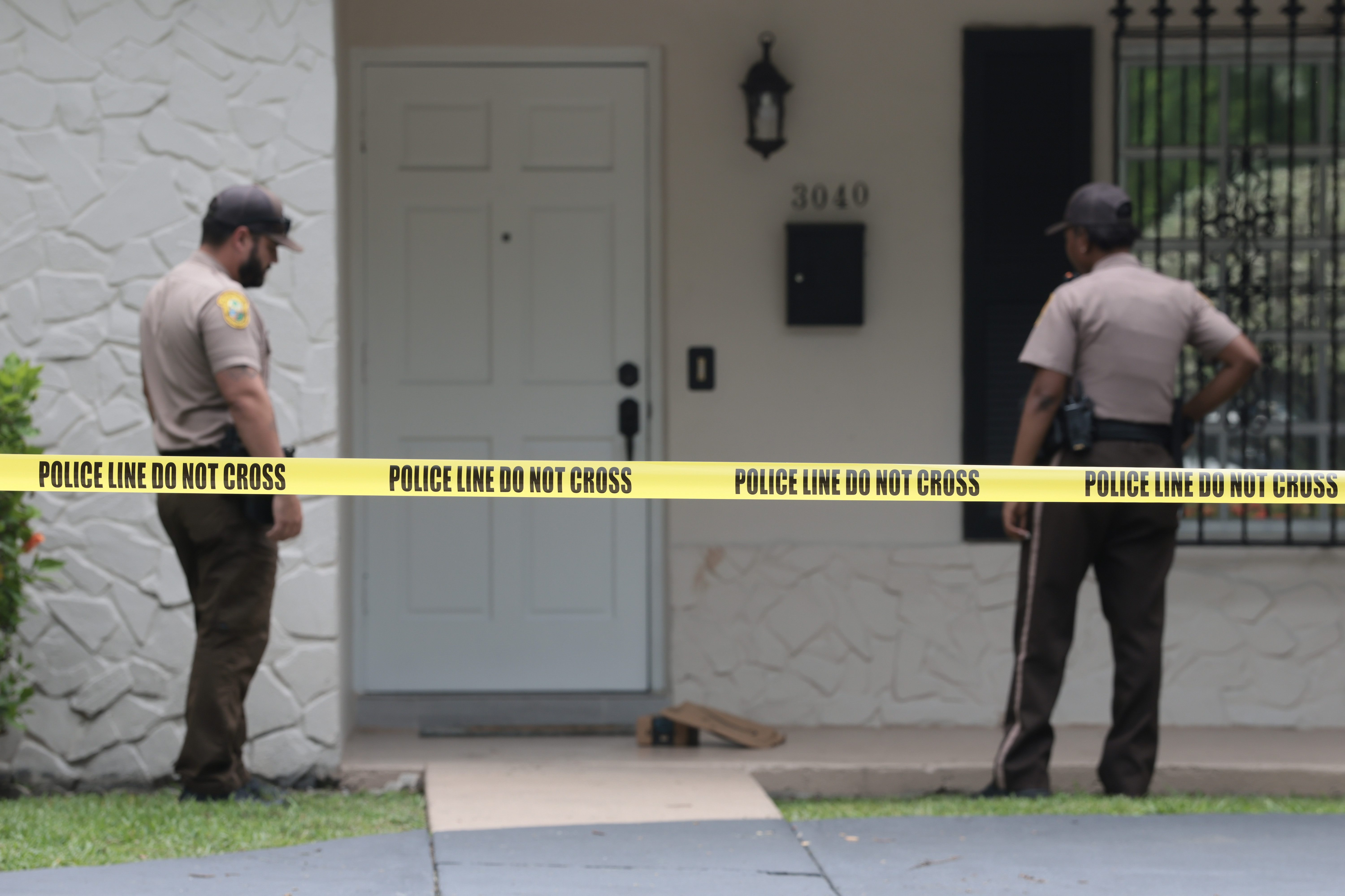 Miami-Dade County Sheriff’s deputies visit the home where Perez Hilton was found after he appeared to harm himself during a TikTok livestream on August 05, 2026, in Westchester, Florida. | Source: Getty Images