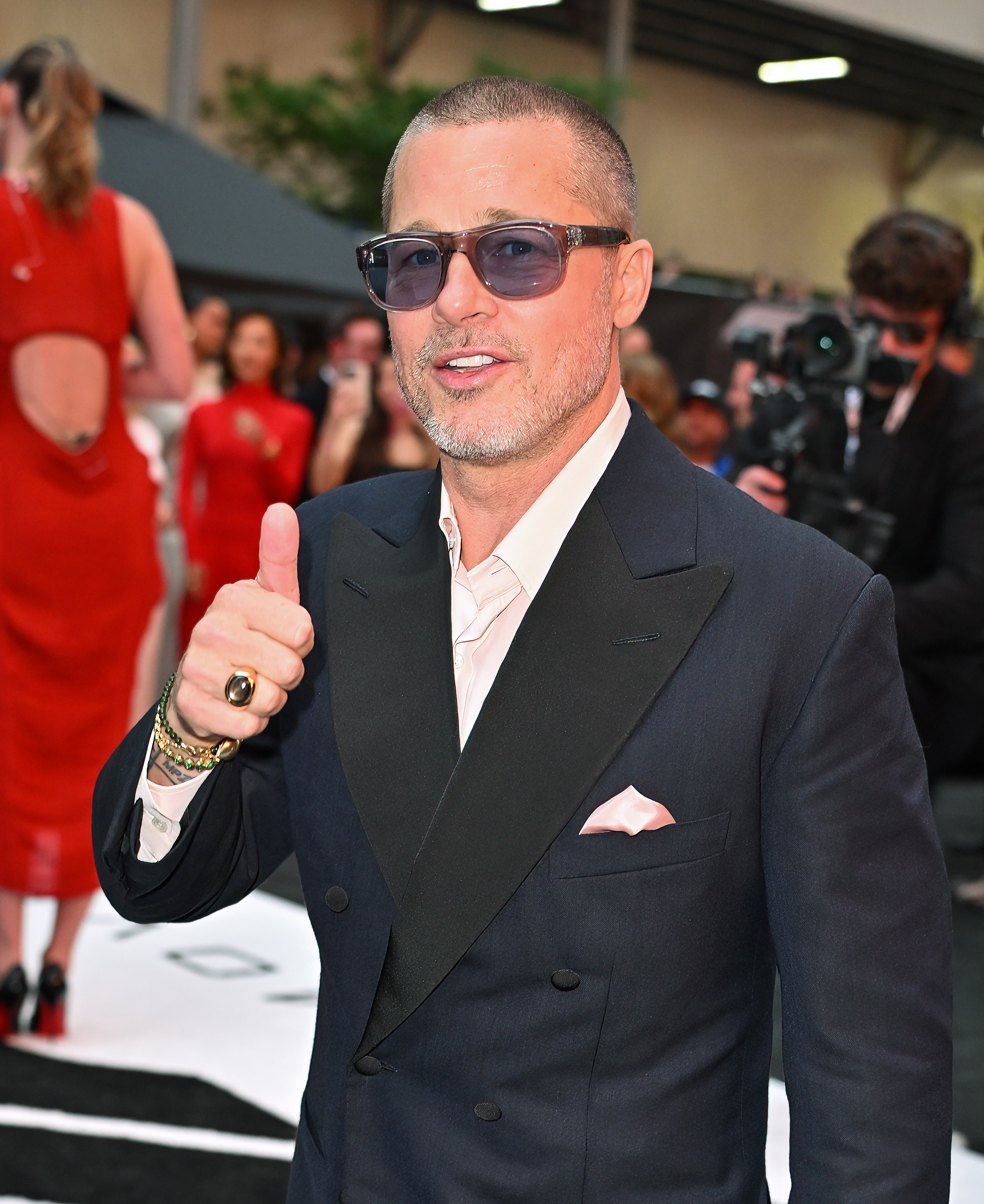 Brad Pitt arrives to the "F1" World Premiere in Times Square on June 16, 2025 in New York City. | Source: Getty Images