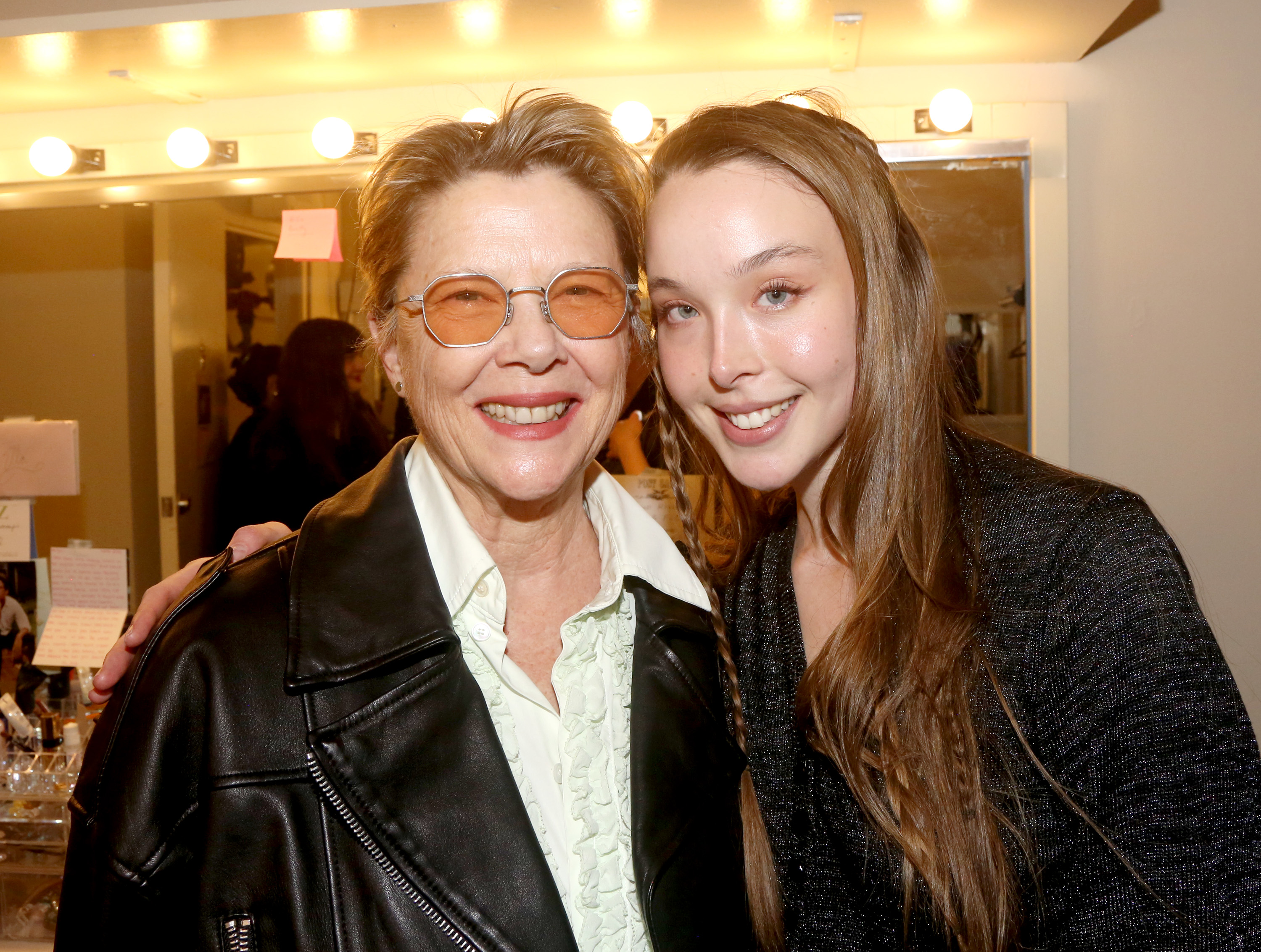 Annette Bening beams next to her daughter Ella Beatty backstage at the Broadway play "Appropriate." Posing side-by-side, it’s easy to spot the legendary family traits the breakout star inherited from her famous mother.