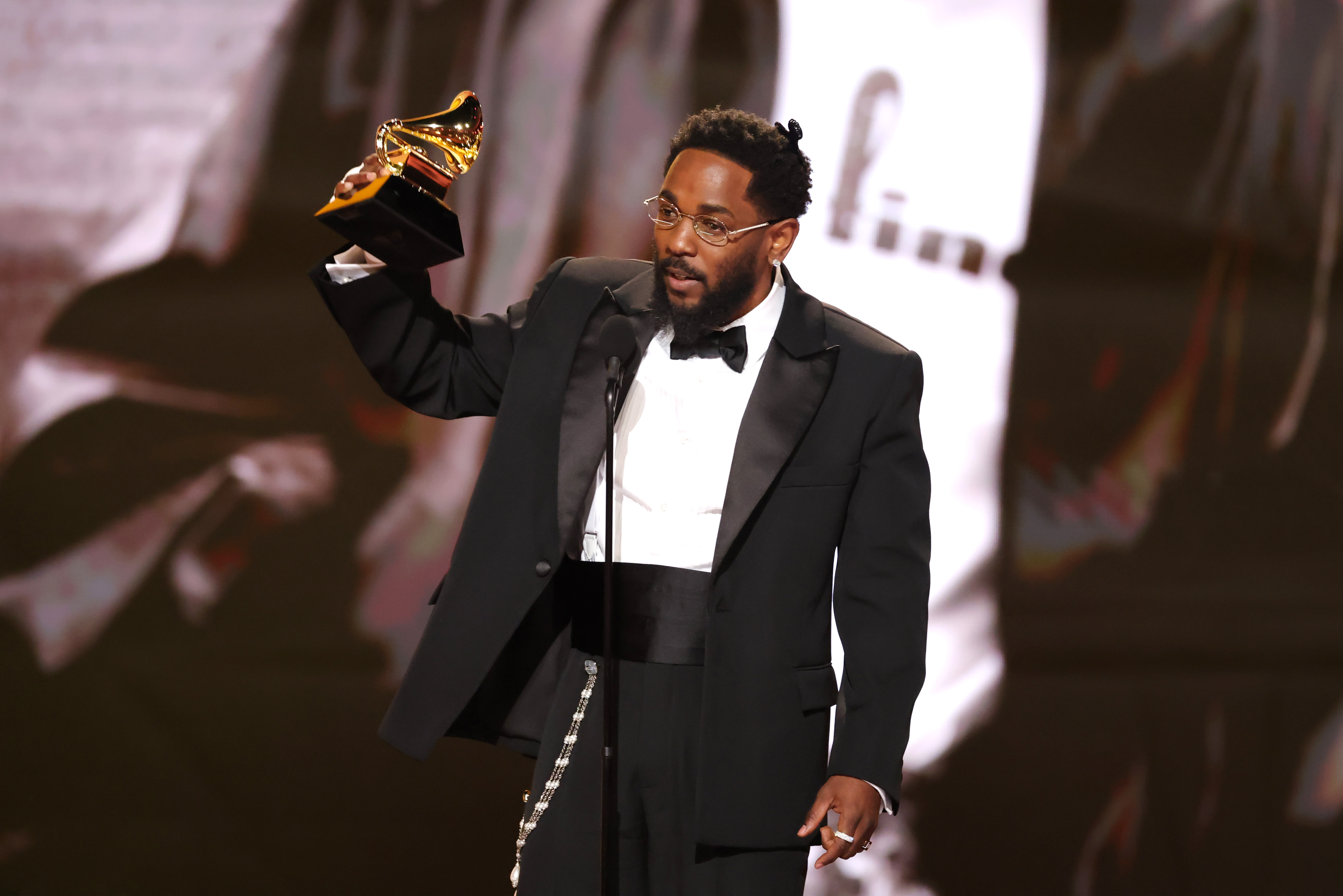 Kendrick Lamar na scenie podczas 68. rozdania nagród Grammy w Crypto.com Arena 1 lutego 2026 r. w Los Angeles w Kalifornii. | Źródło: Getty Images