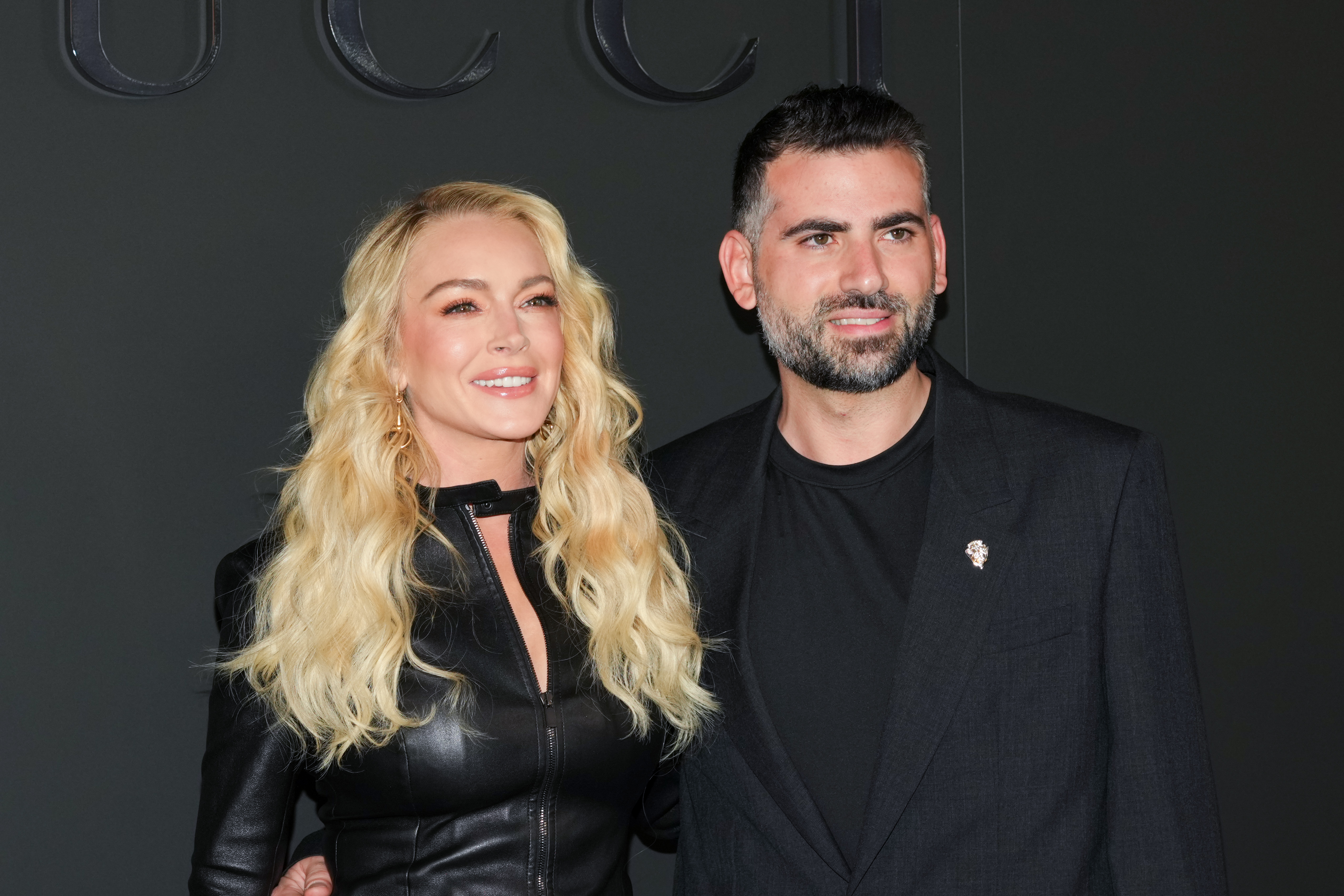 Lindsay Lohan and Bader Shammas at the Gucci 2027 Cruise Collection Show on May 16, 2026 in New York City. | Source: Getty Images