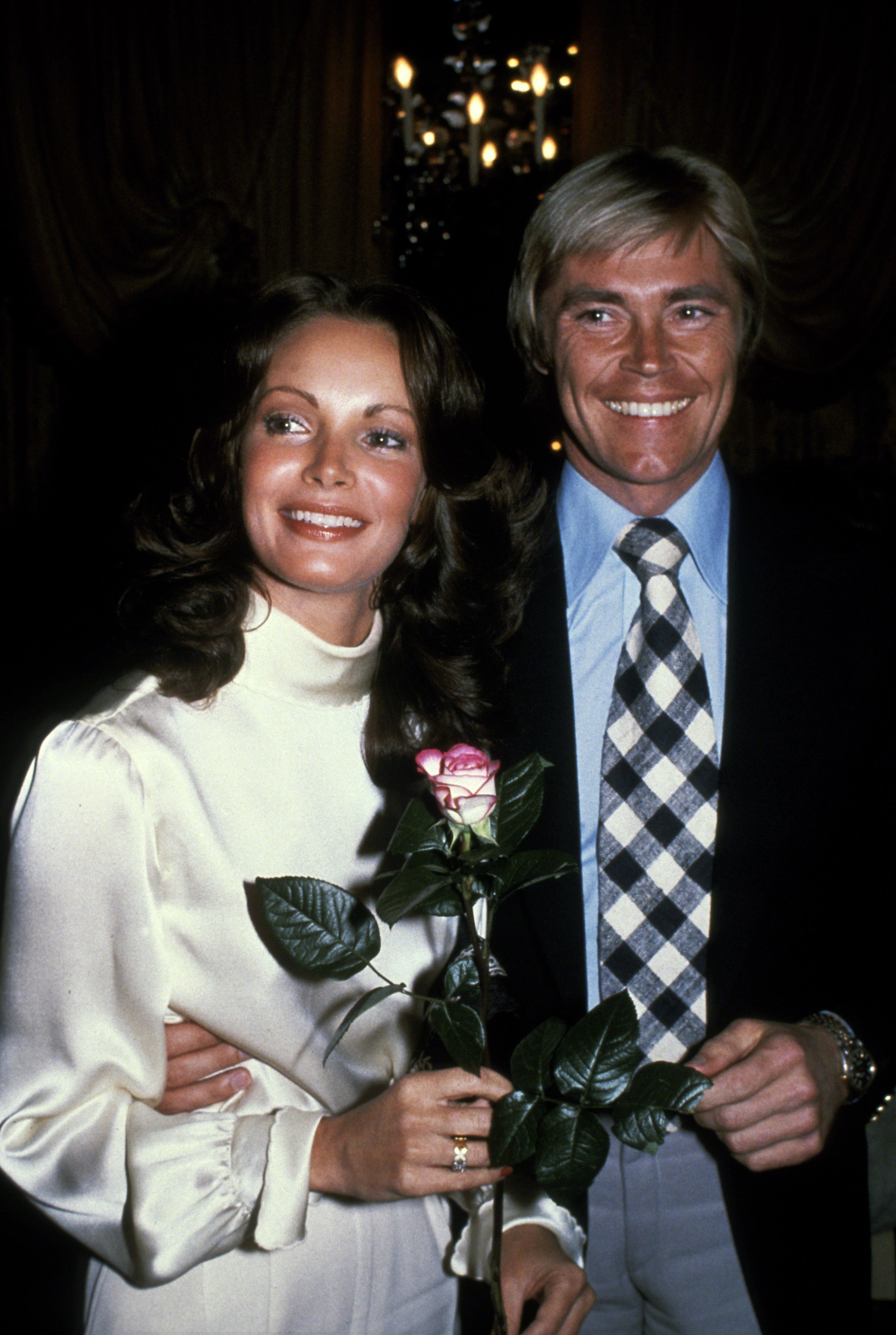 Jaclyn Smith and Dennis Cole circa 1978 in New York City. | Source: Getty Images