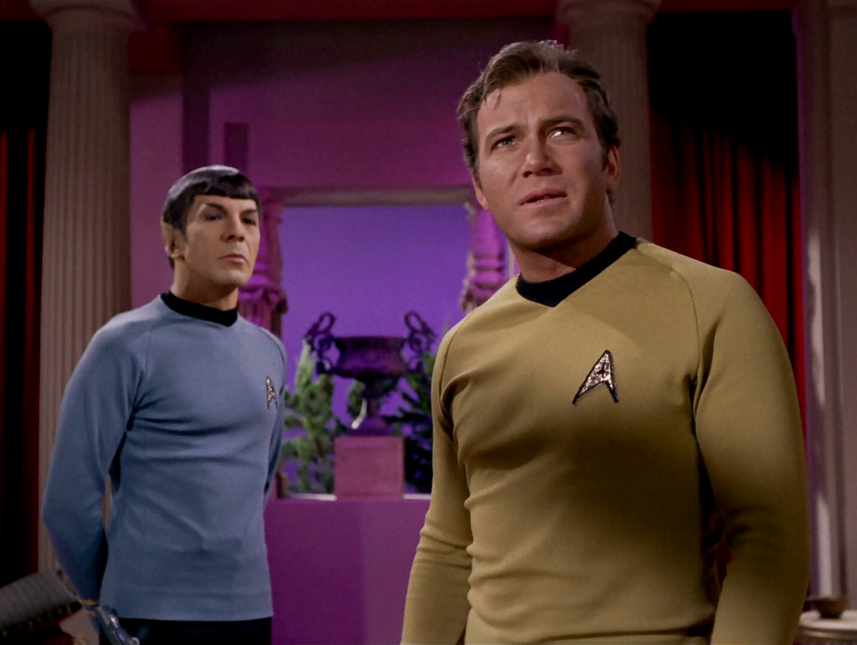 Leonard Nimoy as Mr. Spock and William Shatner as Captain James T. Kirk in "Star Trek: The Original Series" (1968) | Source: Getty Images