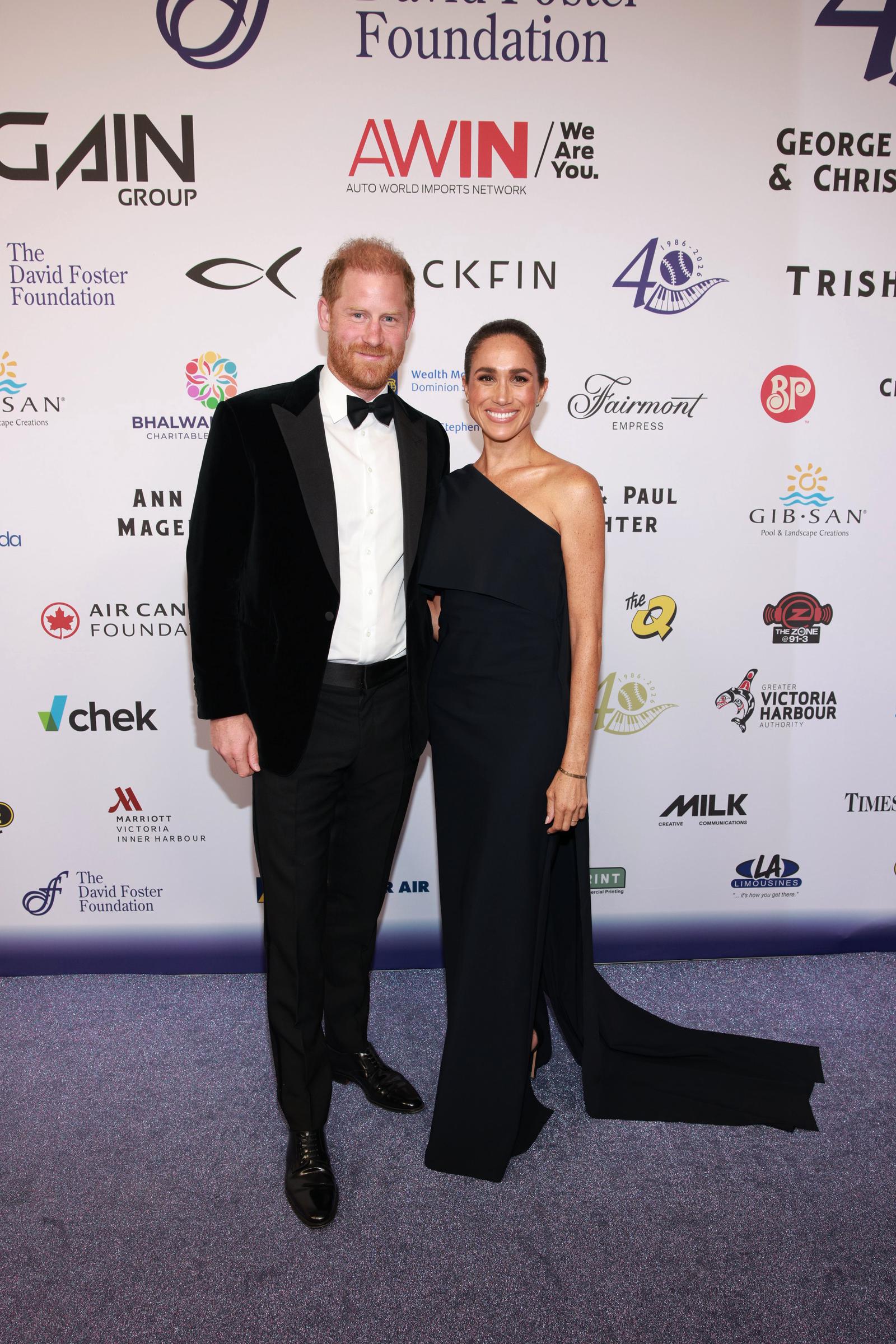Prince Harry, Duke of Sussex (L) and Meghan, Duchess of Sussex attend the David Foster Foundation 40th Anniversary Celebration on August 7, 2026 in Victoria, British Columbia. | Source: Getty Images