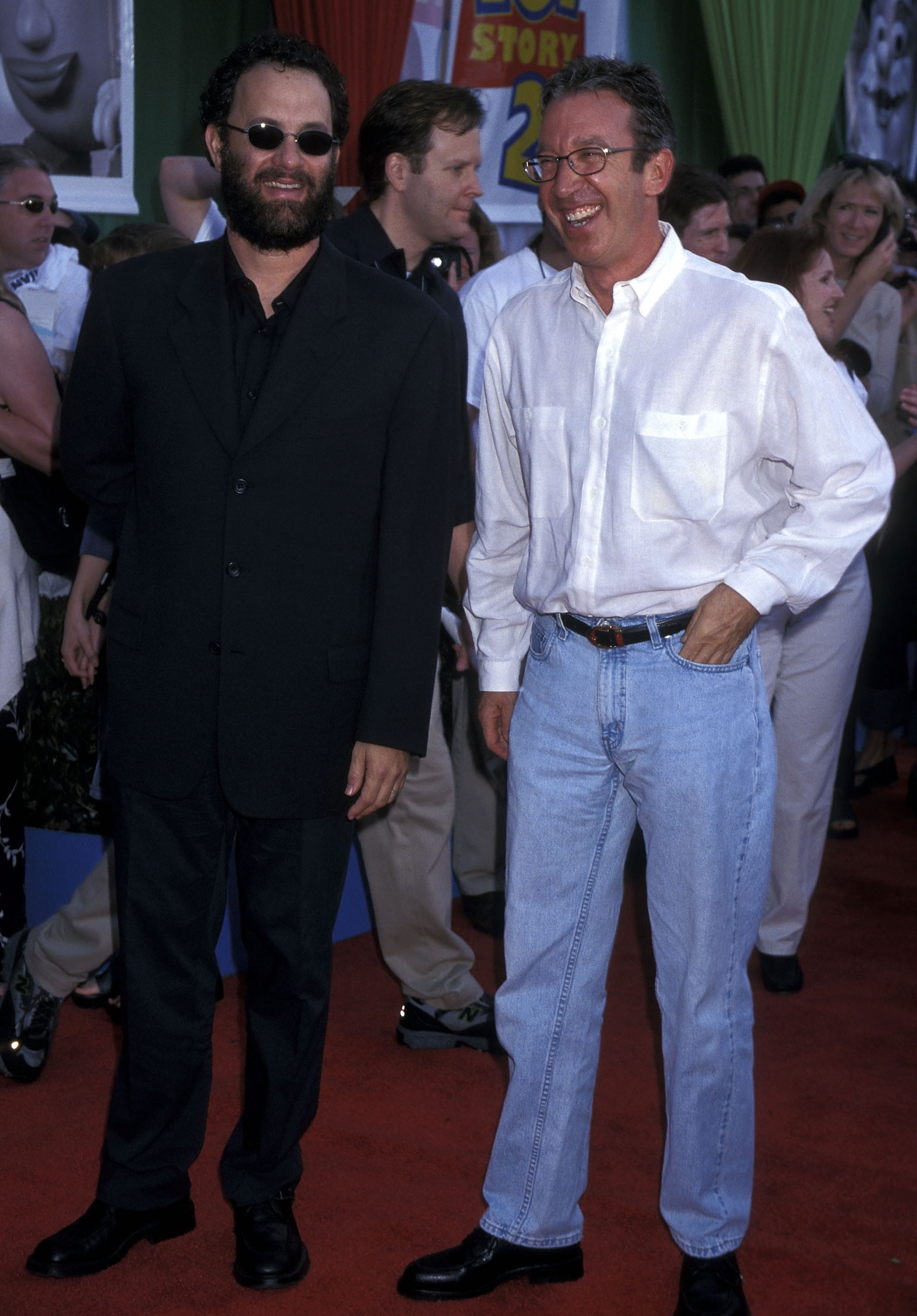 Tom Hanks and Tim Allen attend the "Toy Story 2" Hollywood Premiere at El Capitan Theatre on November 13, 1999 in Los Angeles, California. | Source: Getty Images