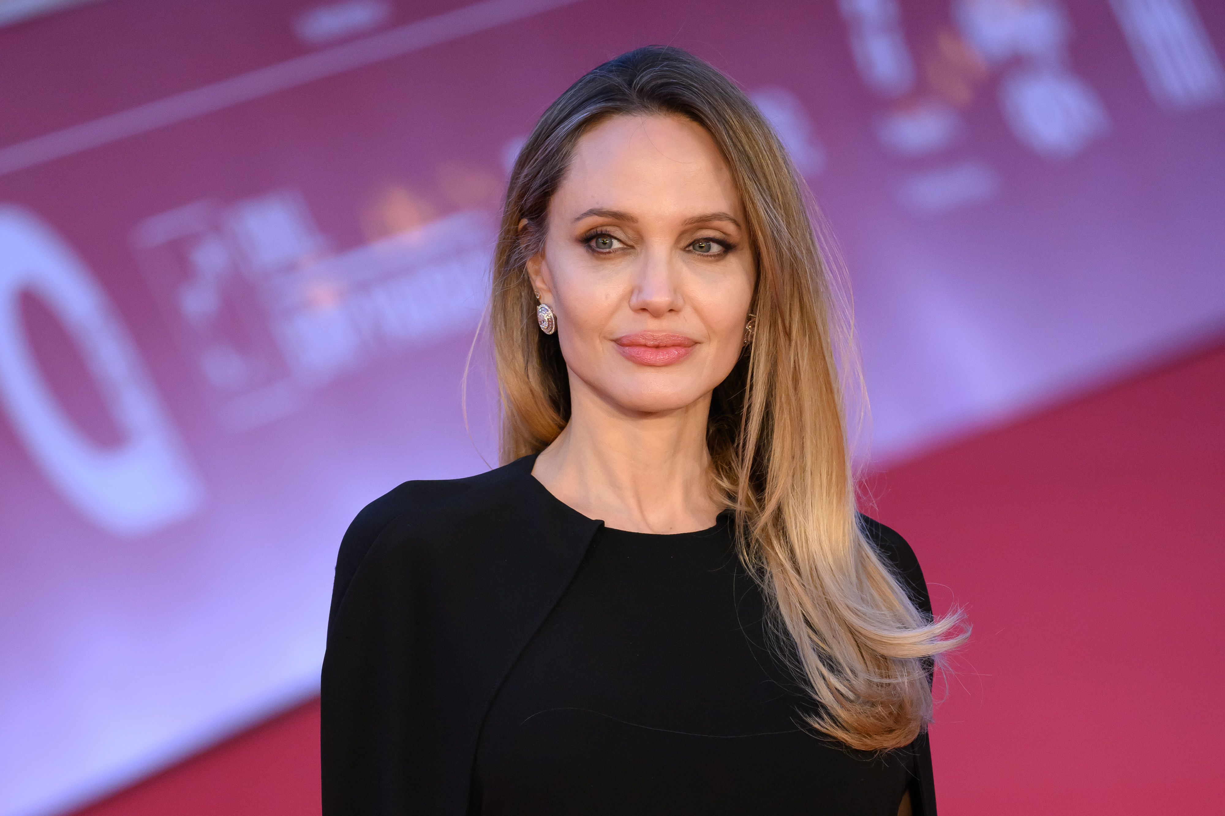 Angelina Jolie attends the "Couture" red carpet during the 20th Rome Film Festival at Auditorium Parco Della Musica on October 18, 2025 in Rome, Italy. | Source: Getty Images