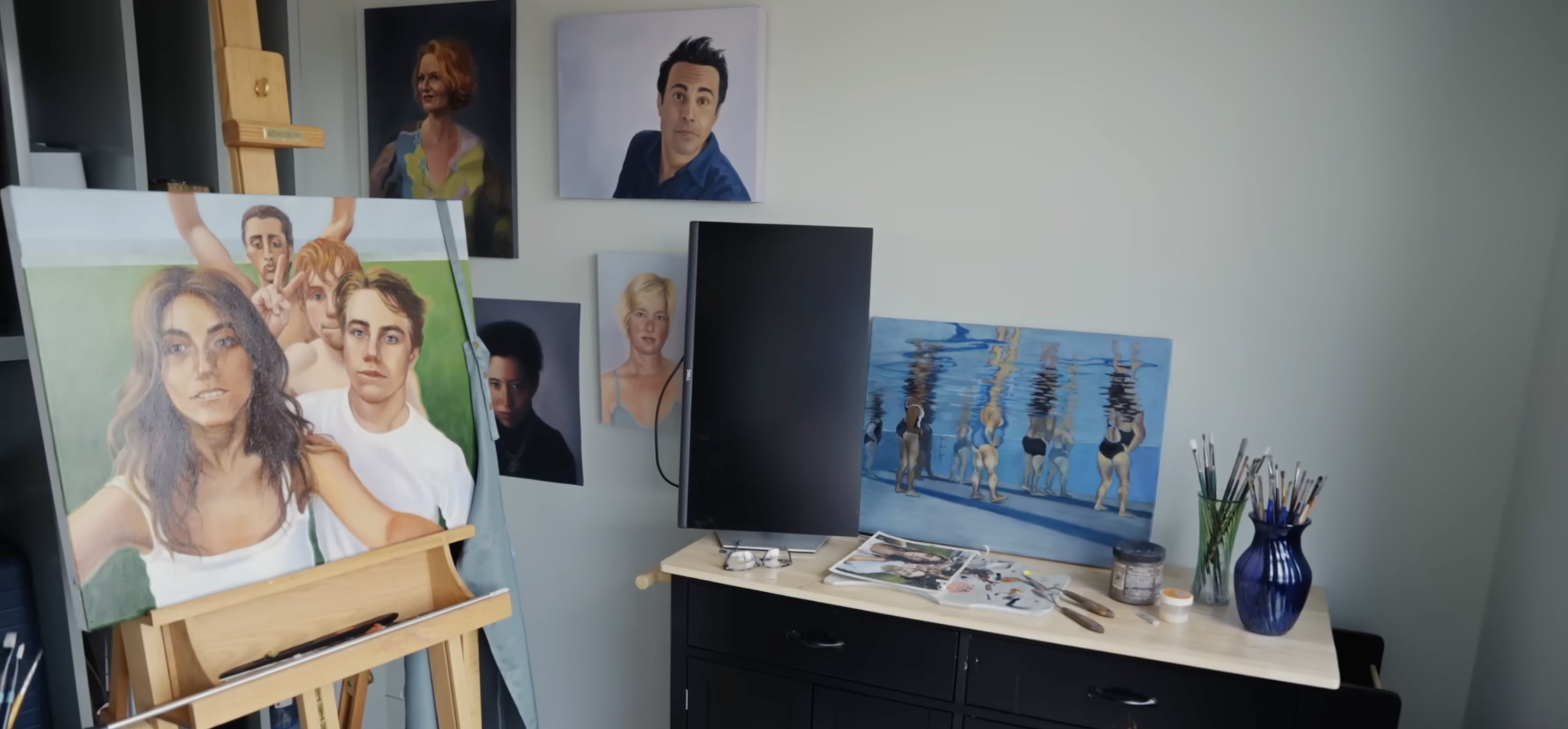 Studio żony Christophera Meloniego, Sherman Williams | Źródło: YouTube/Architectural Digest