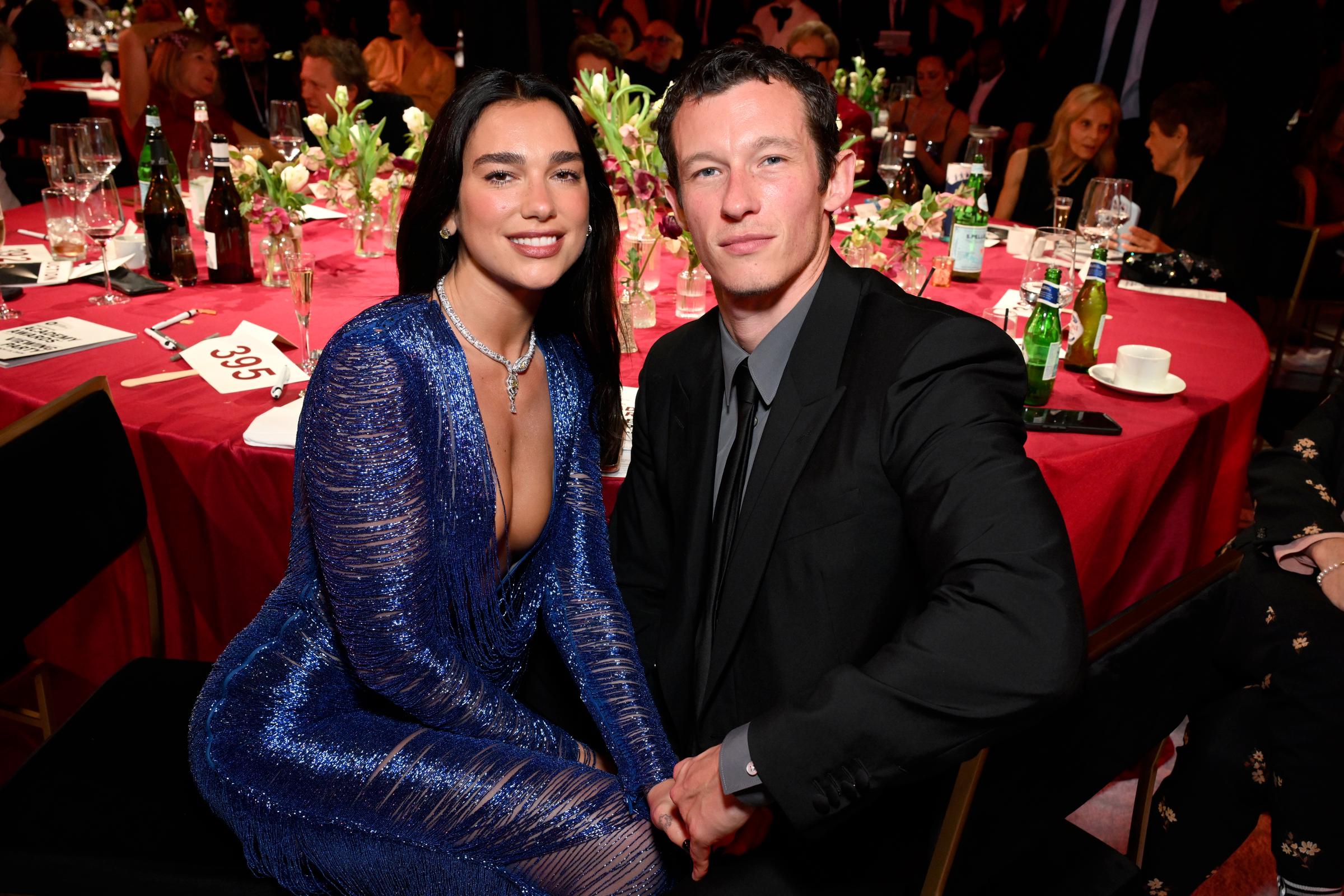 Dua Lipa and Callum Turner attend Elton John AIDS Foundation's 34th Annual Academy Awards Viewing Party on March 15, 2026 in West Hollywood, California. | Source: Getty Images