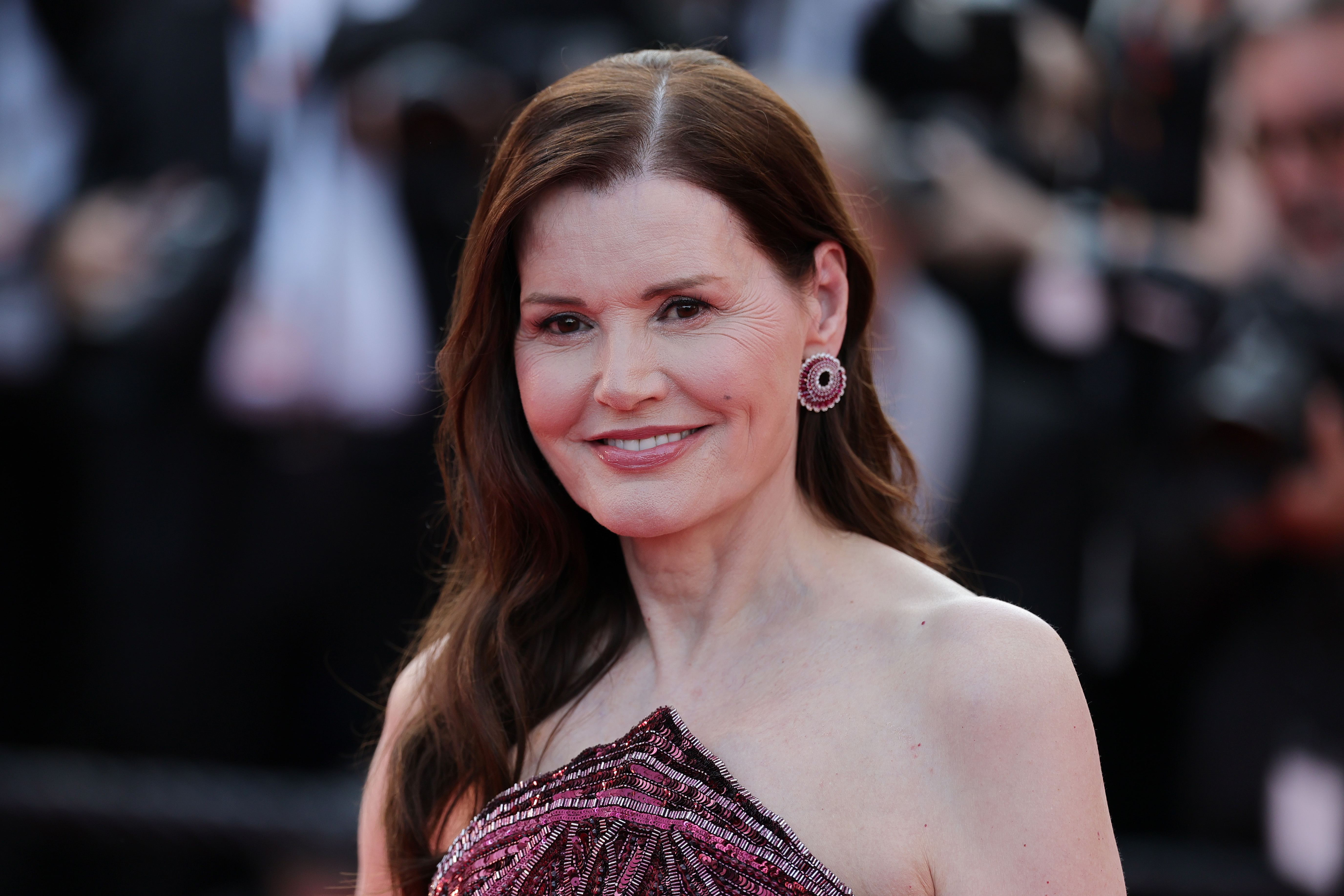 Geena Davis attends the closing ceremony of the 79th annual Cannes Film Festival at Palais des Festivals on May 23, 2026 in France. | Source: Getty Images