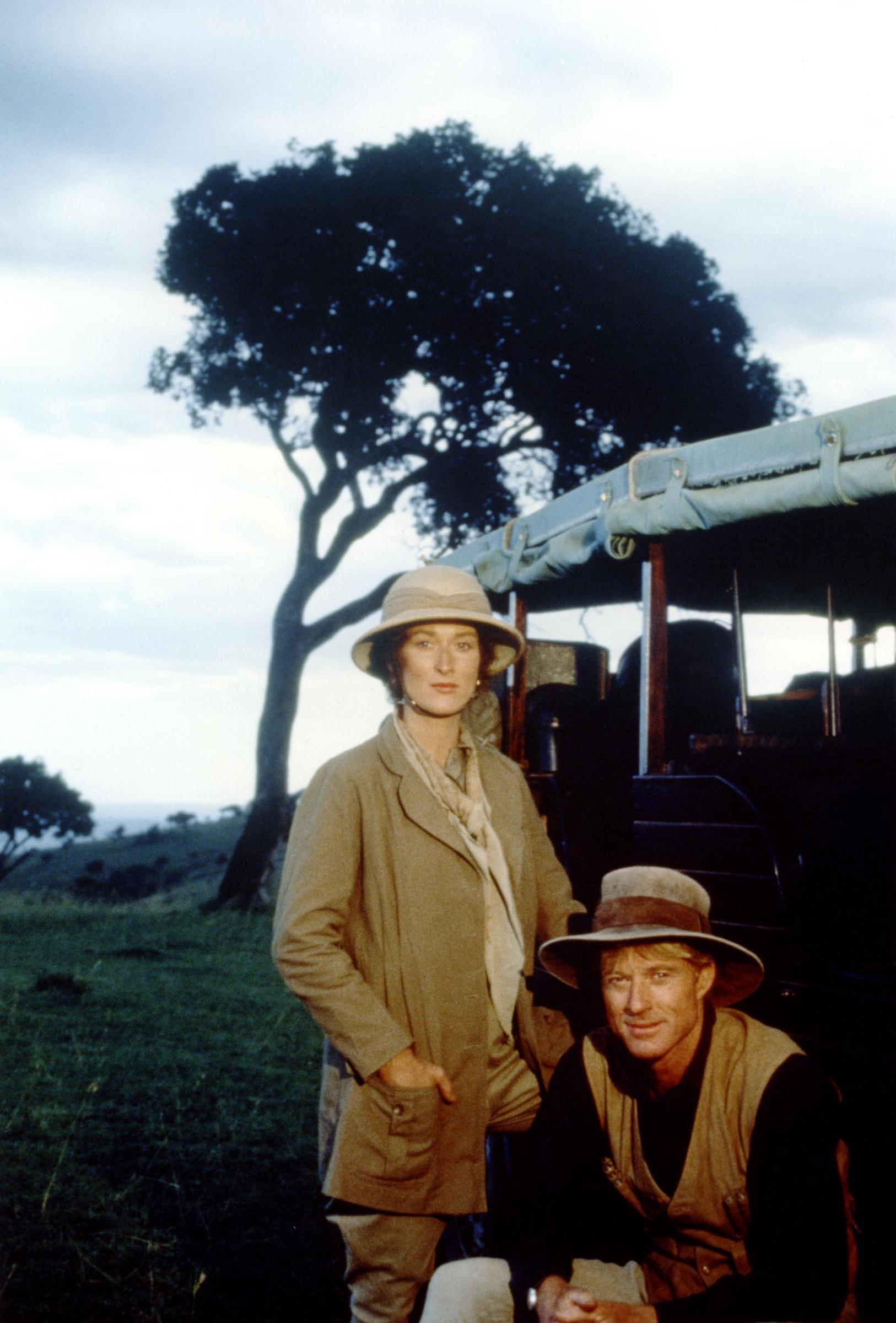 Robert Redford i Meryl Streep na planie filmu