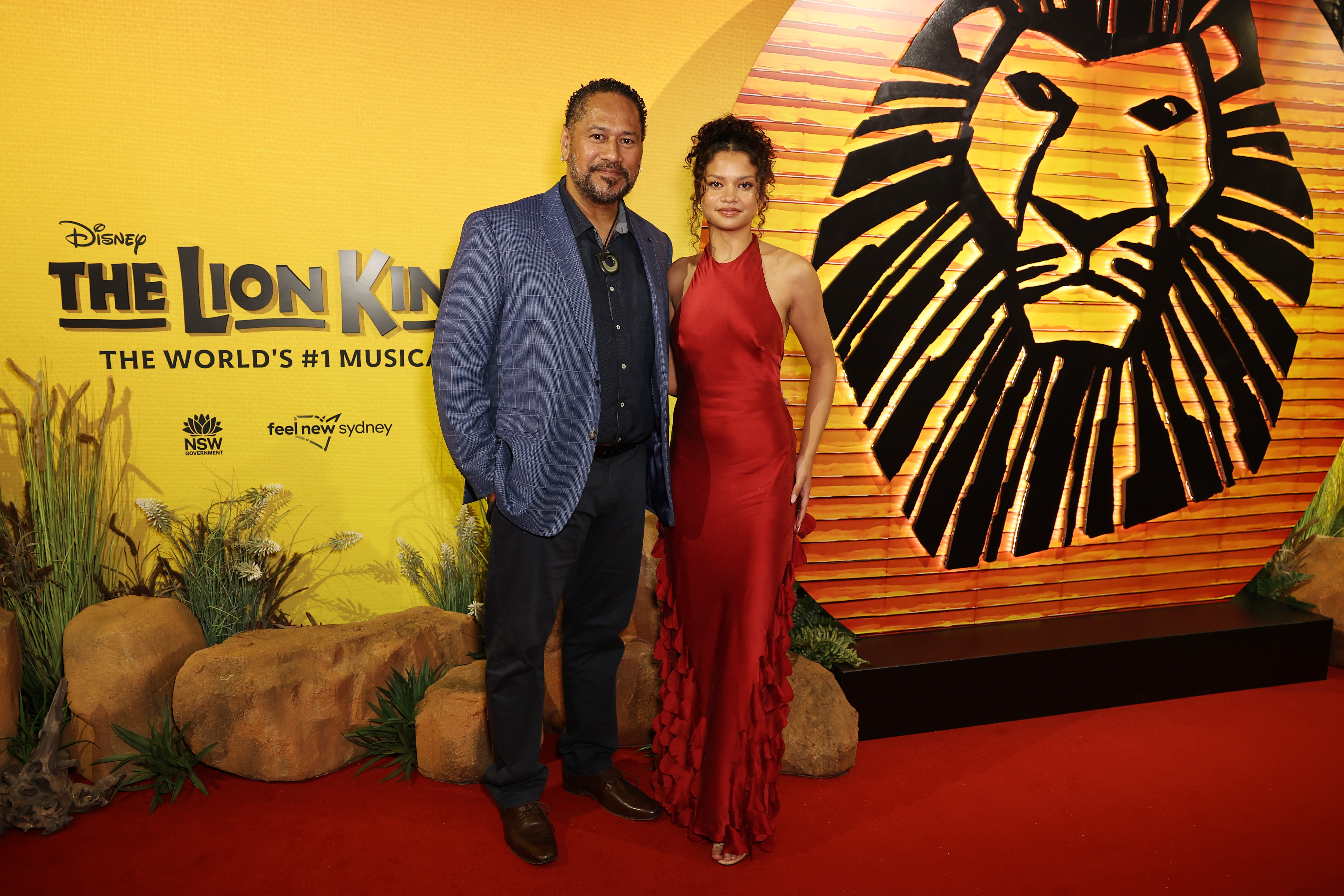 Jay Laga'aia and Catherine Laga’aia attend the opening night of Disney's "The Lion King" at the Capitol Theatre on April 23, 2026 in Sydney, Australia. | Source: Getty Images