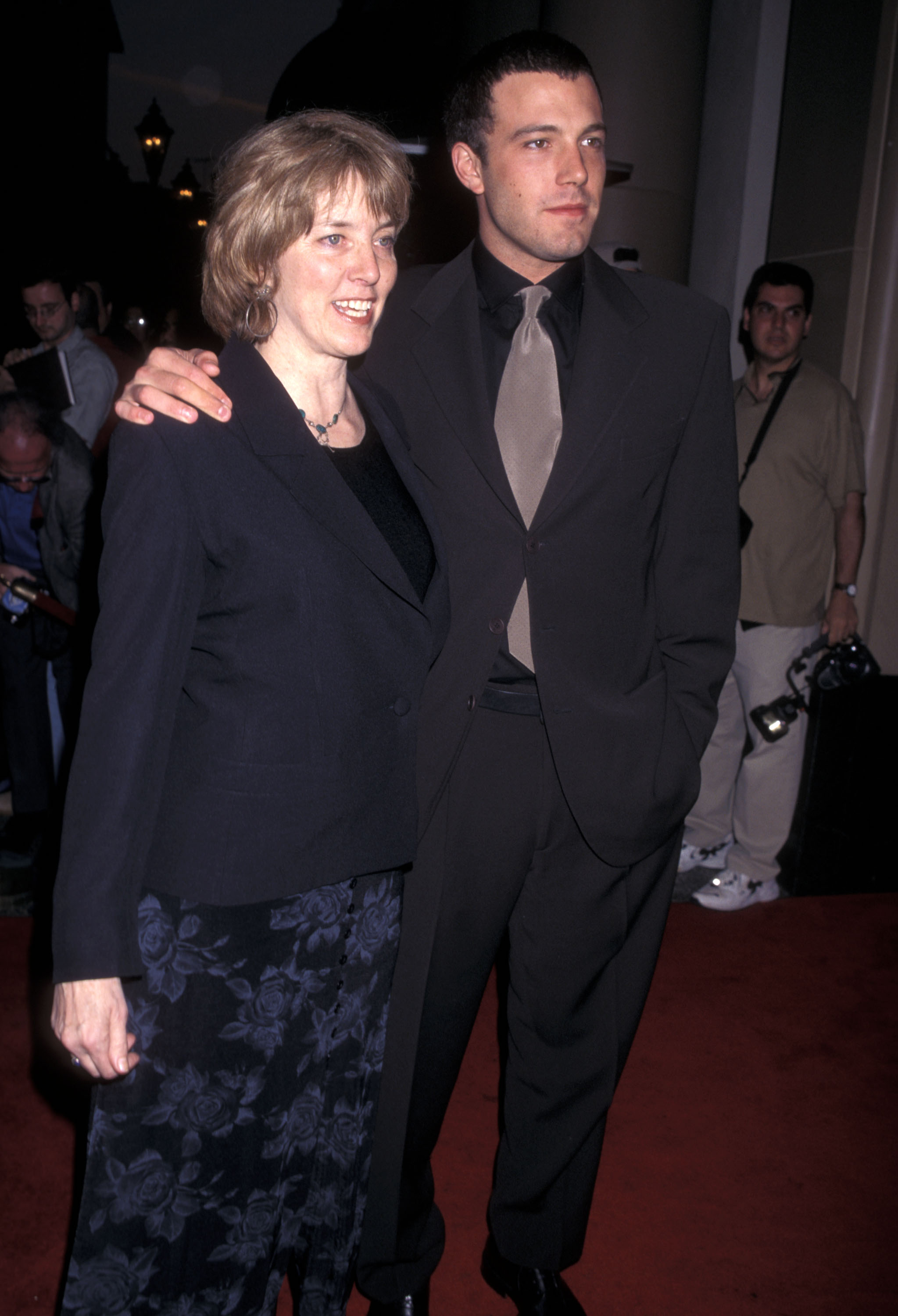 Ben Affleck and his mother. Chris Boldt, attend the 70th Annual Academy Awards Pre-Party Hosted by Miramax Films at Beverly Wilshire Hotel on March 22, 1998 in Beverly Hills, California. | Source: Getty Images